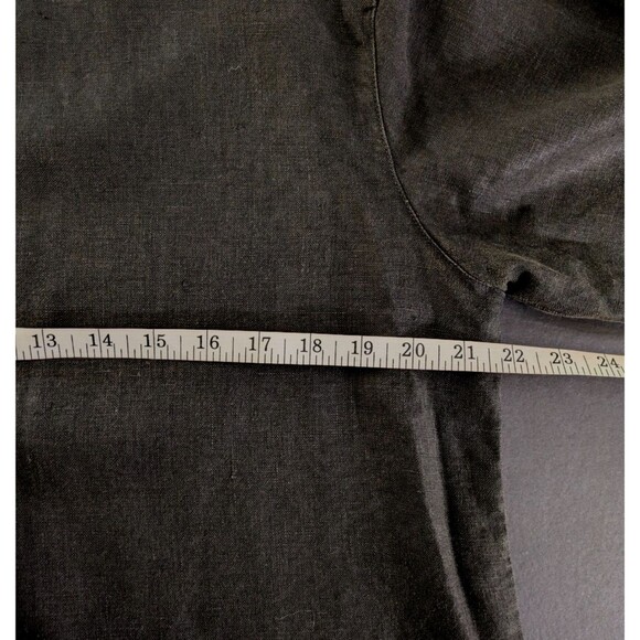 Doncaster 100% Linen Women's 12 Black Button Front Cardigan Top Jacket - Picture 7 of 8